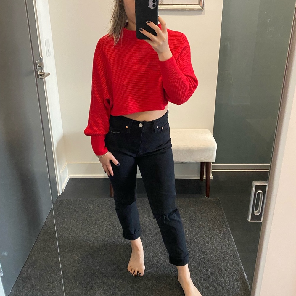 ✨PRELOVED✨ Wilfred Free Red Long Sleeve Cropped Sweater